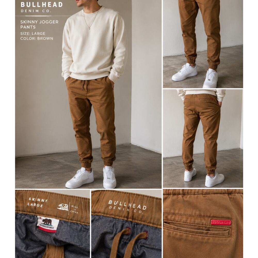 Bullhead Denim Co Elastic Waist Jogger Chino Pants Size Large